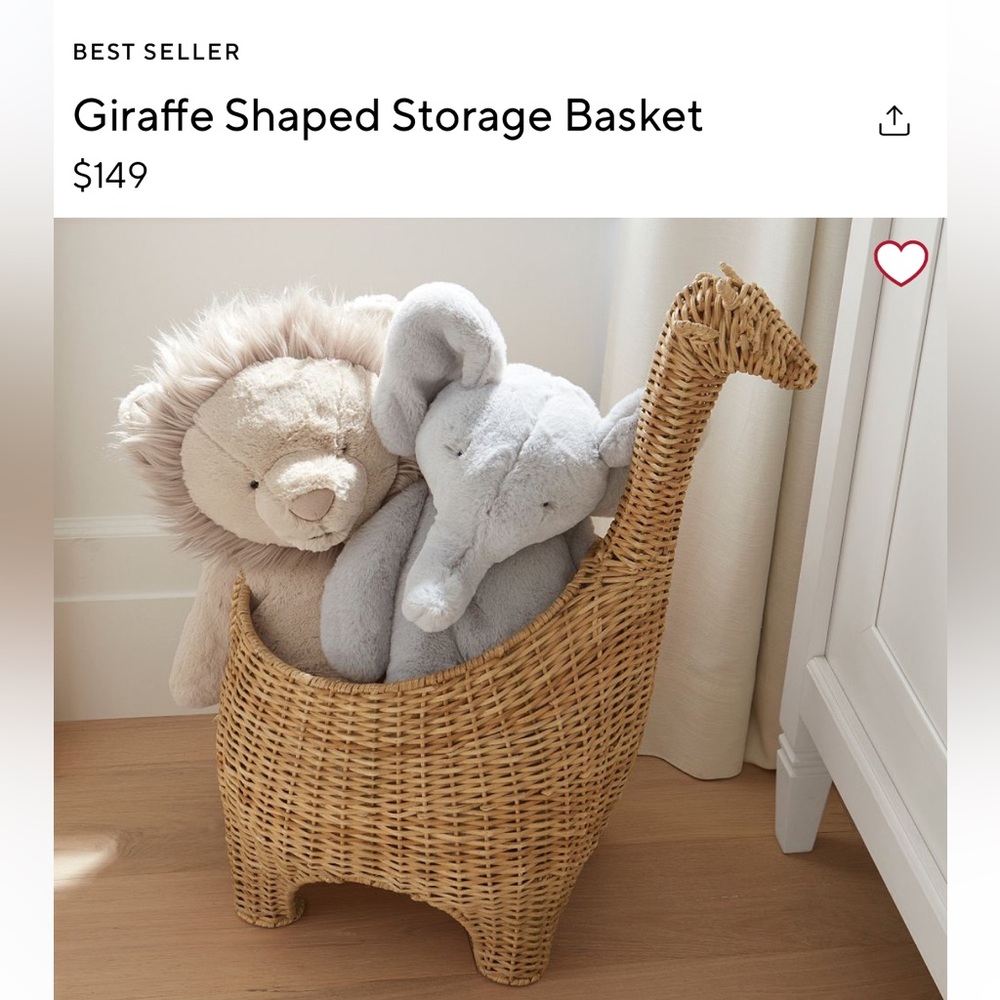 Pottery Barn Kids Giraffe Shaped Storage Basket